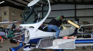 paintless dent removal on single engine aircraft